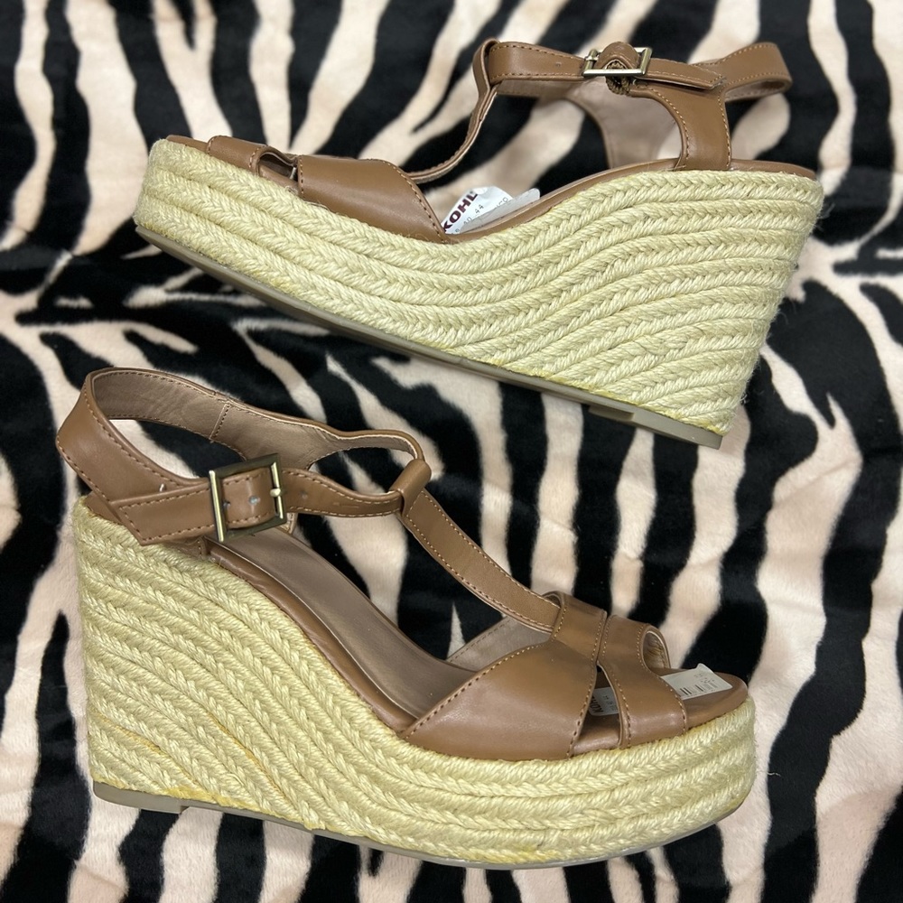 Mudd Kohl's Exclusive Cognac/Brown 4" Wedges -Y2K Size 8 - (NWT)